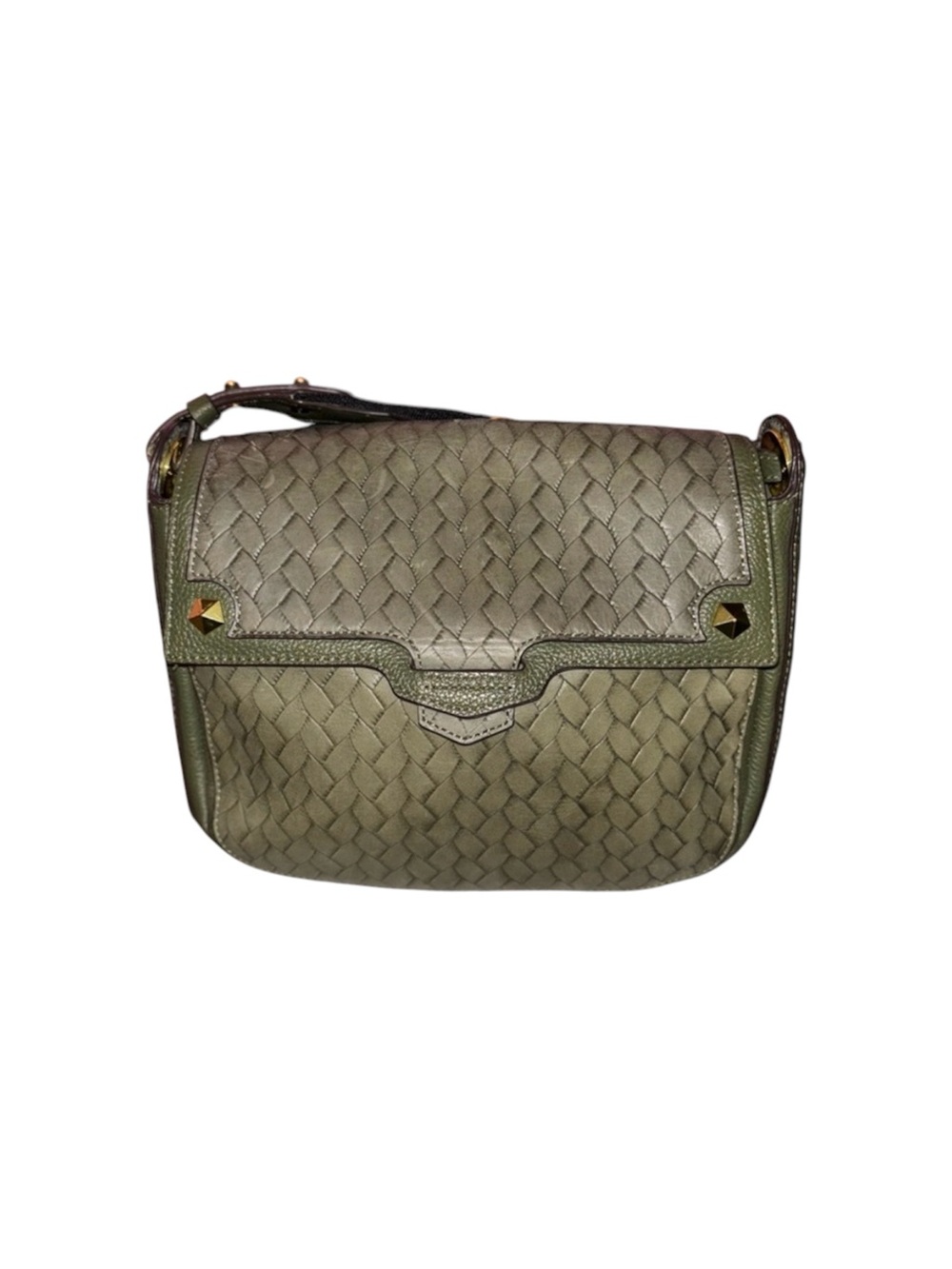 OrYany Gaby olive green embossed weave leather crossbody bag. NWOT